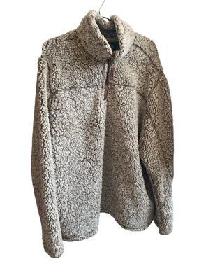 ALPINE SHERPA Putty Colored Quarter Zip Pullover Woman’s XXL Soft Cozy Warm